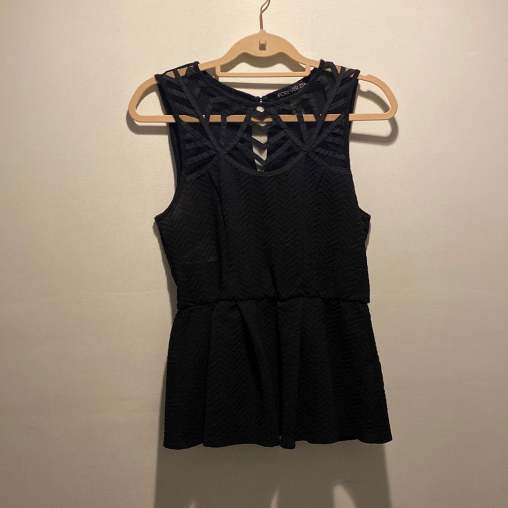Black peplum top